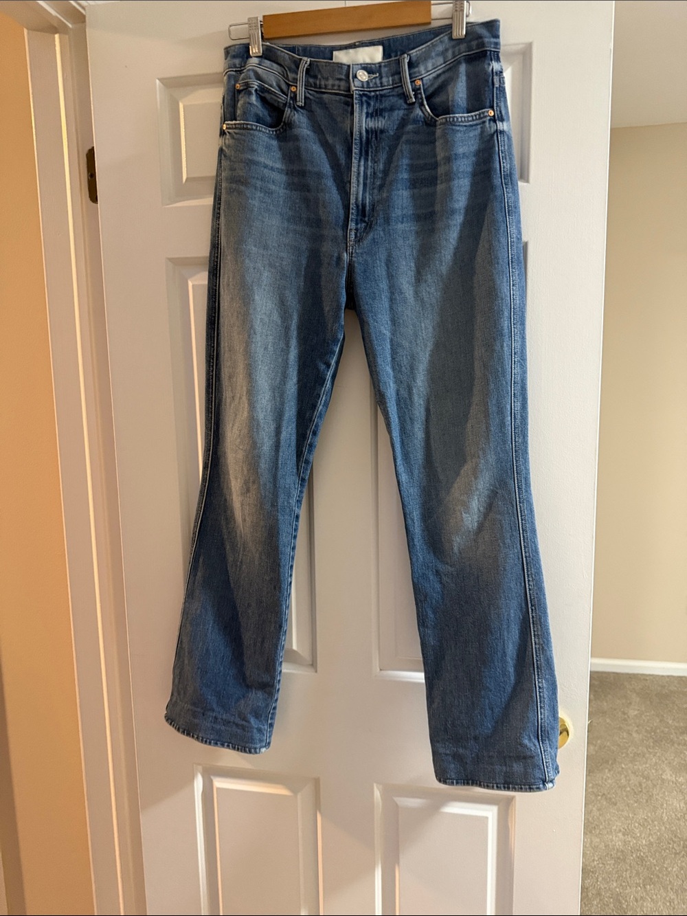 MOTHER Women's Blue Straight-Leg Jeans